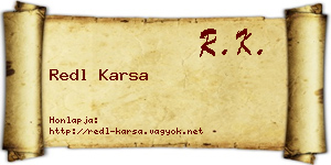 Redl Karsa névjegykártya